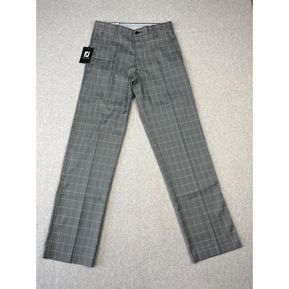 FootJoy Golf Pants Mens 30x34 Black Houndstooth Strecth‎ Moisture Wicking